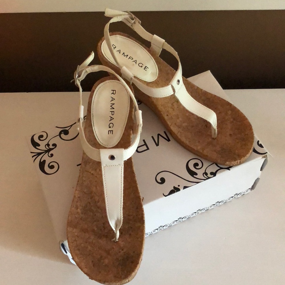 Rampage Karlin White Patent Leather Wedges
